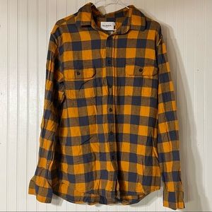 Goodfellow & Co. Mens Navy & Gold Flannel Buttonup